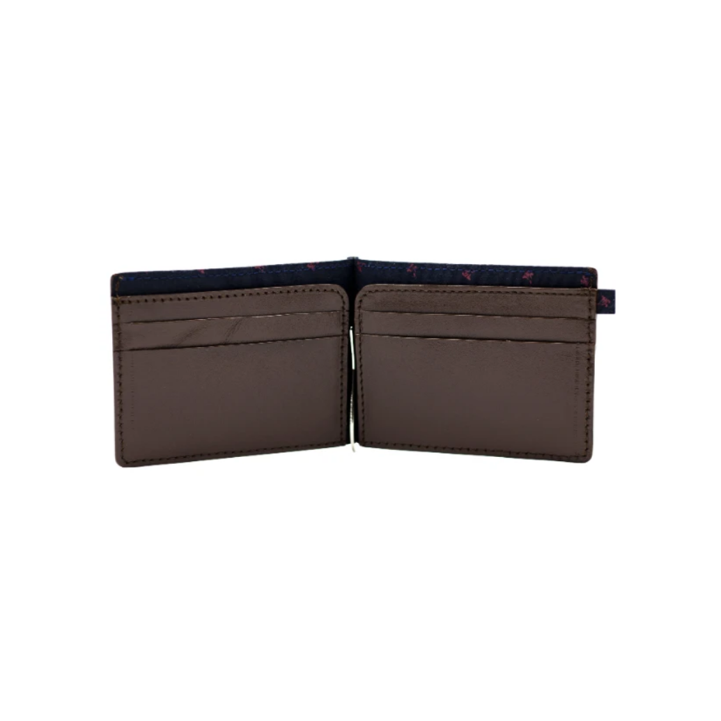 Dunbar Leather Clip Wallet - Brown Color